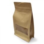 Bolsa kraft rectangular marron ventana