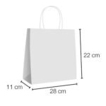 Bolsa de papel kraft con asa retorcida blanco