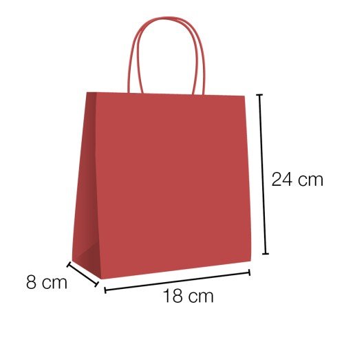 bolsa de papel roja