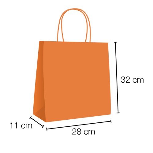 Bolsas de papel para panadería y pastelería naranja