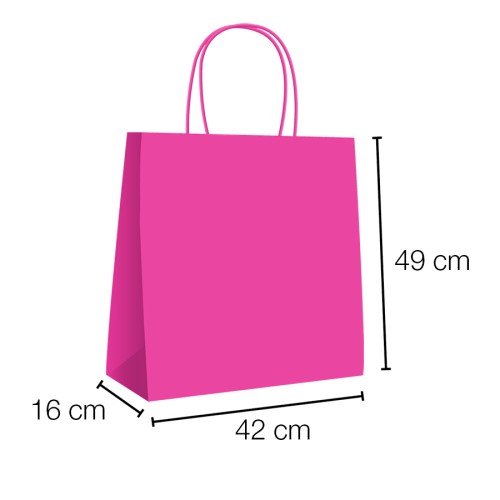 Bolsas papel kraft baratas rosa