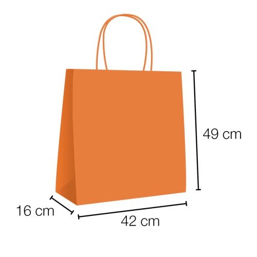 Bolsas papel kraft baratas naranja